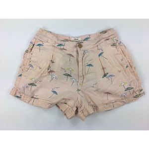 C & C California 2 Umbrella Print Linen Shorts